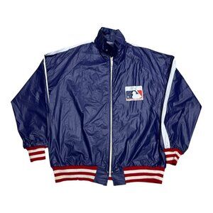 RARE Nolan Ryan 1980s MLB Baseball Waterproof Rain Bomber Windbreaker Jacket Med